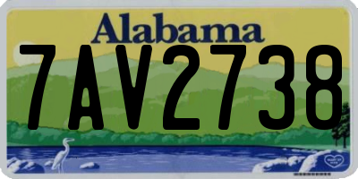 AL license plate 7AV2738