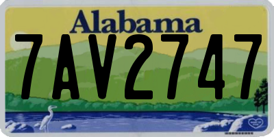 AL license plate 7AV2747