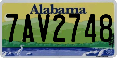 AL license plate 7AV2748