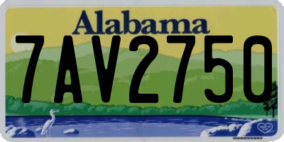 AL license plate 7AV2750