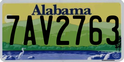 AL license plate 7AV2763