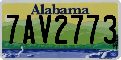 AL license plate 7AV2773