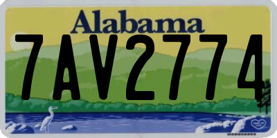 AL license plate 7AV2774