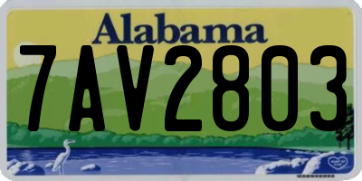 AL license plate 7AV2803