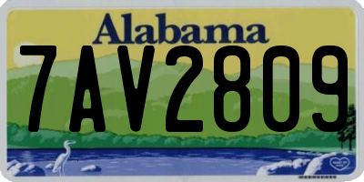 AL license plate 7AV2809