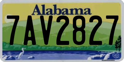 AL license plate 7AV2827