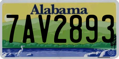 AL license plate 7AV2893