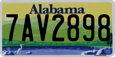 AL license plate 7AV2898