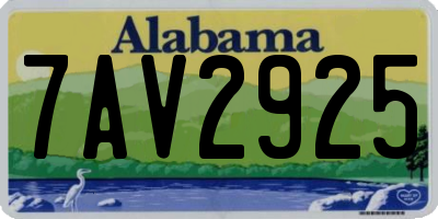 AL license plate 7AV2925