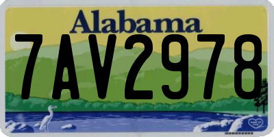 AL license plate 7AV2978