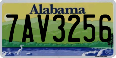 AL license plate 7AV3256