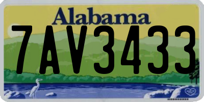 AL license plate 7AV3433