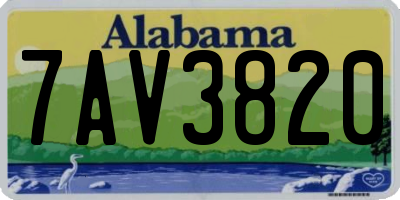 AL license plate 7AV3820