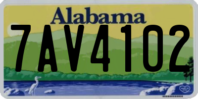 AL license plate 7AV4102