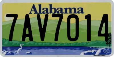 AL license plate 7AV7014