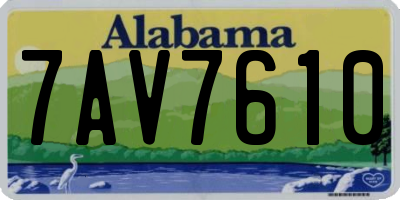 AL license plate 7AV7610