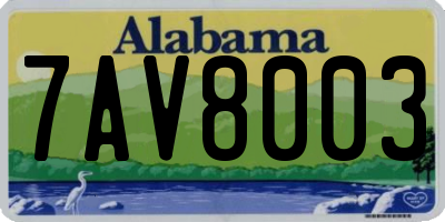 AL license plate 7AV8003