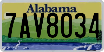 AL license plate 7AV8034