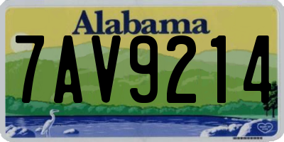 AL license plate 7AV9214