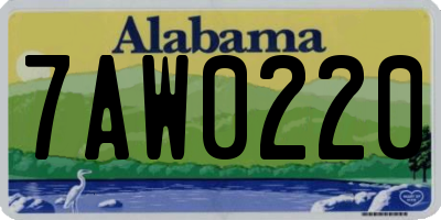 AL license plate 7AW0220