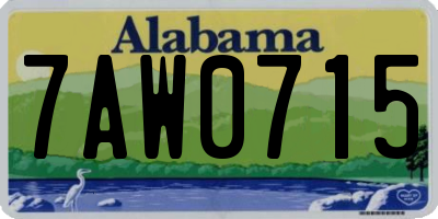 AL license plate 7AW0715