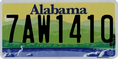 AL license plate 7AW1410