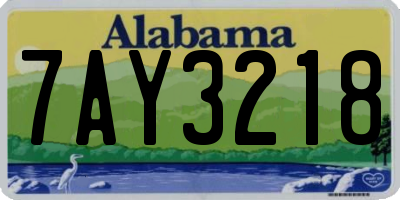 AL license plate 7AY3218