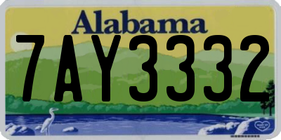 AL license plate 7AY3332