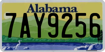 AL license plate 7AY9256