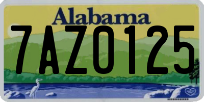 AL license plate 7AZ0125