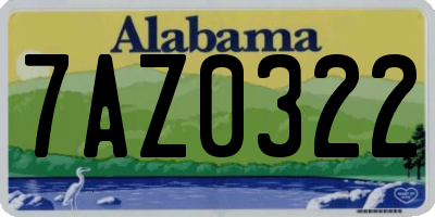 AL license plate 7AZ0322