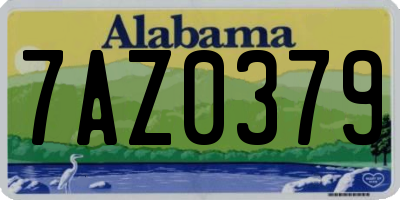 AL license plate 7AZ0379