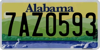 AL license plate 7AZ0593