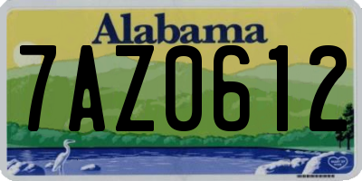 AL license plate 7AZ0612