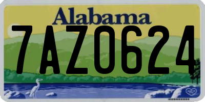 AL license plate 7AZ0624