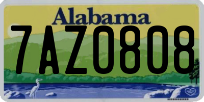 AL license plate 7AZ0808