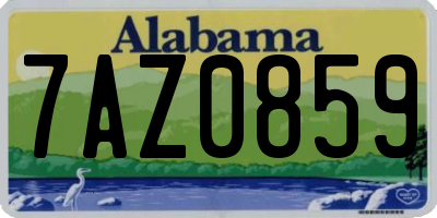 AL license plate 7AZ0859