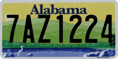 AL license plate 7AZ1224