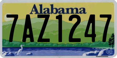 AL license plate 7AZ1247