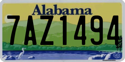 AL license plate 7AZ1494