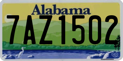 AL license plate 7AZ1502