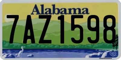 AL license plate 7AZ1598