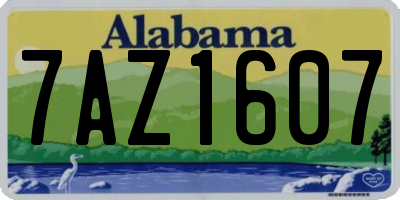 AL license plate 7AZ1607