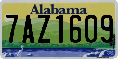 AL license plate 7AZ1609