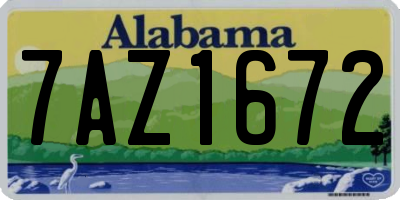AL license plate 7AZ1672