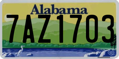 AL license plate 7AZ1703