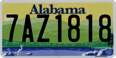 AL license plate 7AZ1818