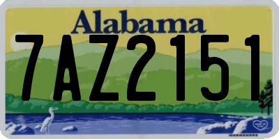 AL license plate 7AZ2151