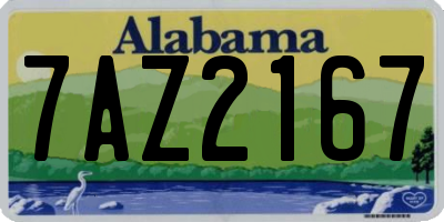 AL license plate 7AZ2167