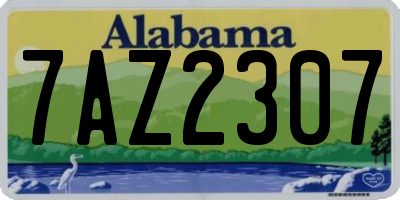 AL license plate 7AZ2307